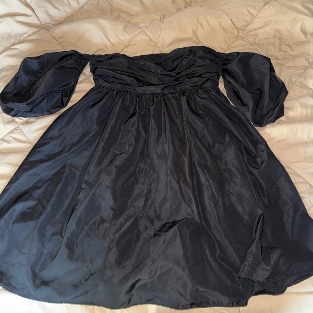Free People Black Off-Shoulder Mini Dress